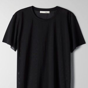 Aritzia Wilfred Free Mesh/Sheer Black T-Shirt (XS)